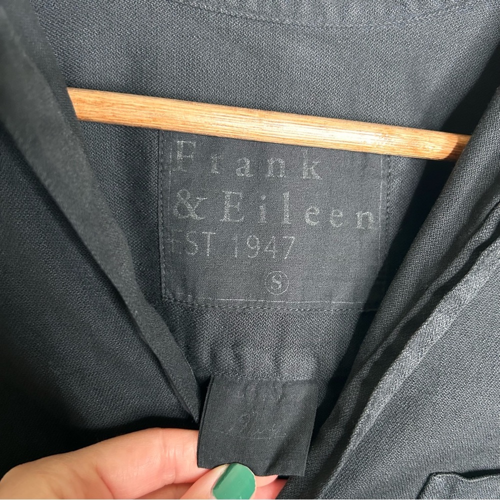 Frank & Eileen Black Button-Front Mini Shirt Dress - image 12